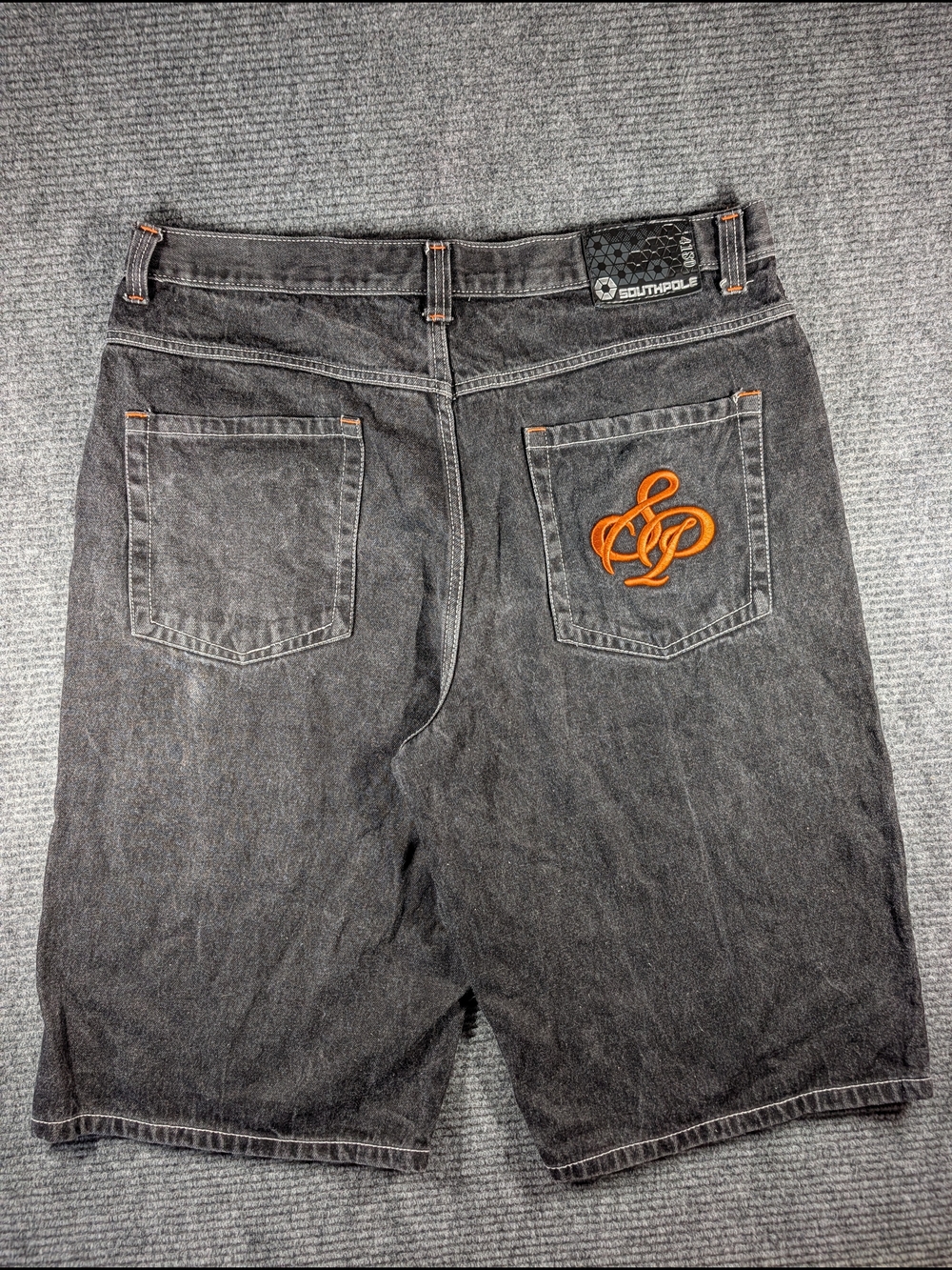 Vintage Y2K Southpole Black Distressed Denim Jean Shorts Men Size 42